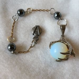 Opalite with Hematite Crystal Pendulum!